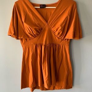 V Neck Babydoll Orange Top from Torrid